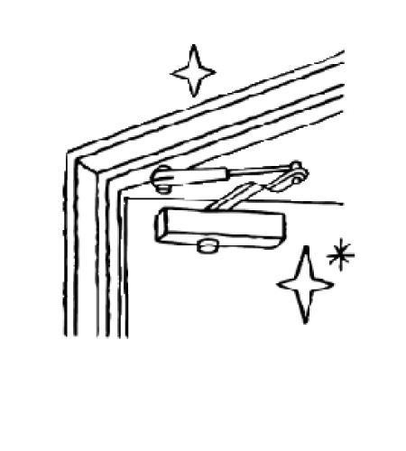 ドアクローザー取替のイメージイラスト