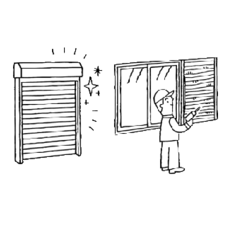 シャッター・雨戸修理・取付のイメージイラスト