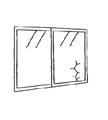 硝子割替高性能硝子交換のイメージイラスト